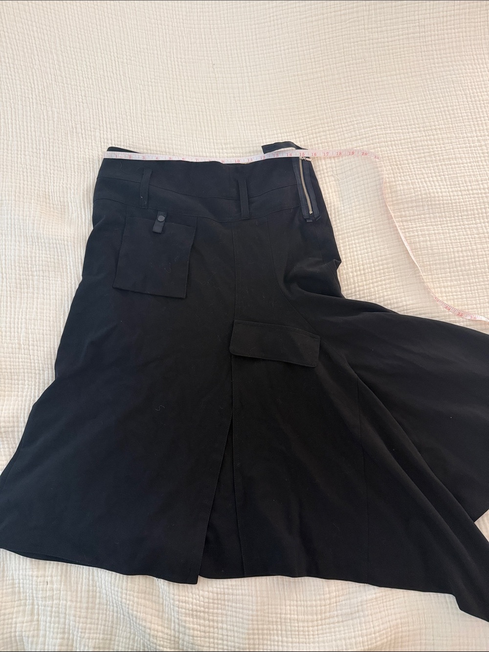 Black A-Line Skirt with Cargo Flap Pockets by People Like Frank